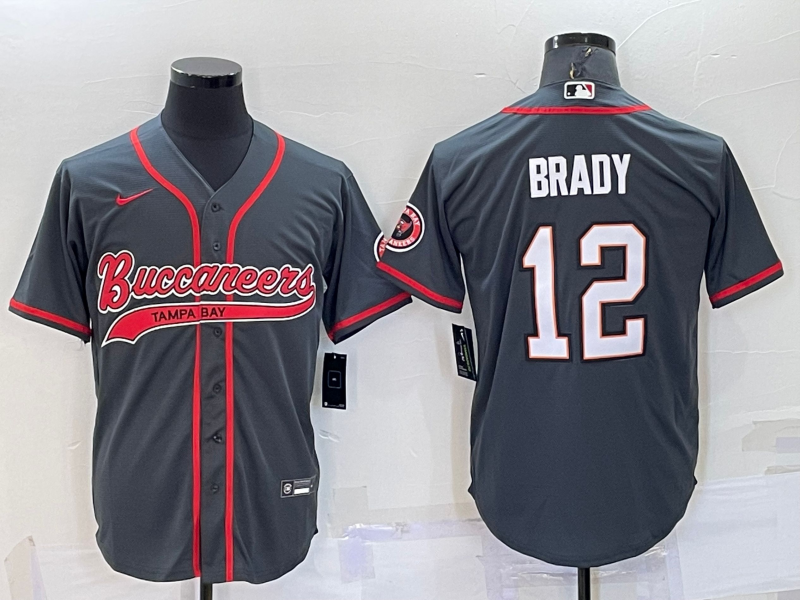 Men's Tampa Bay Buccaneers Tom Brady #12 Gray Game jersey Joint Edition