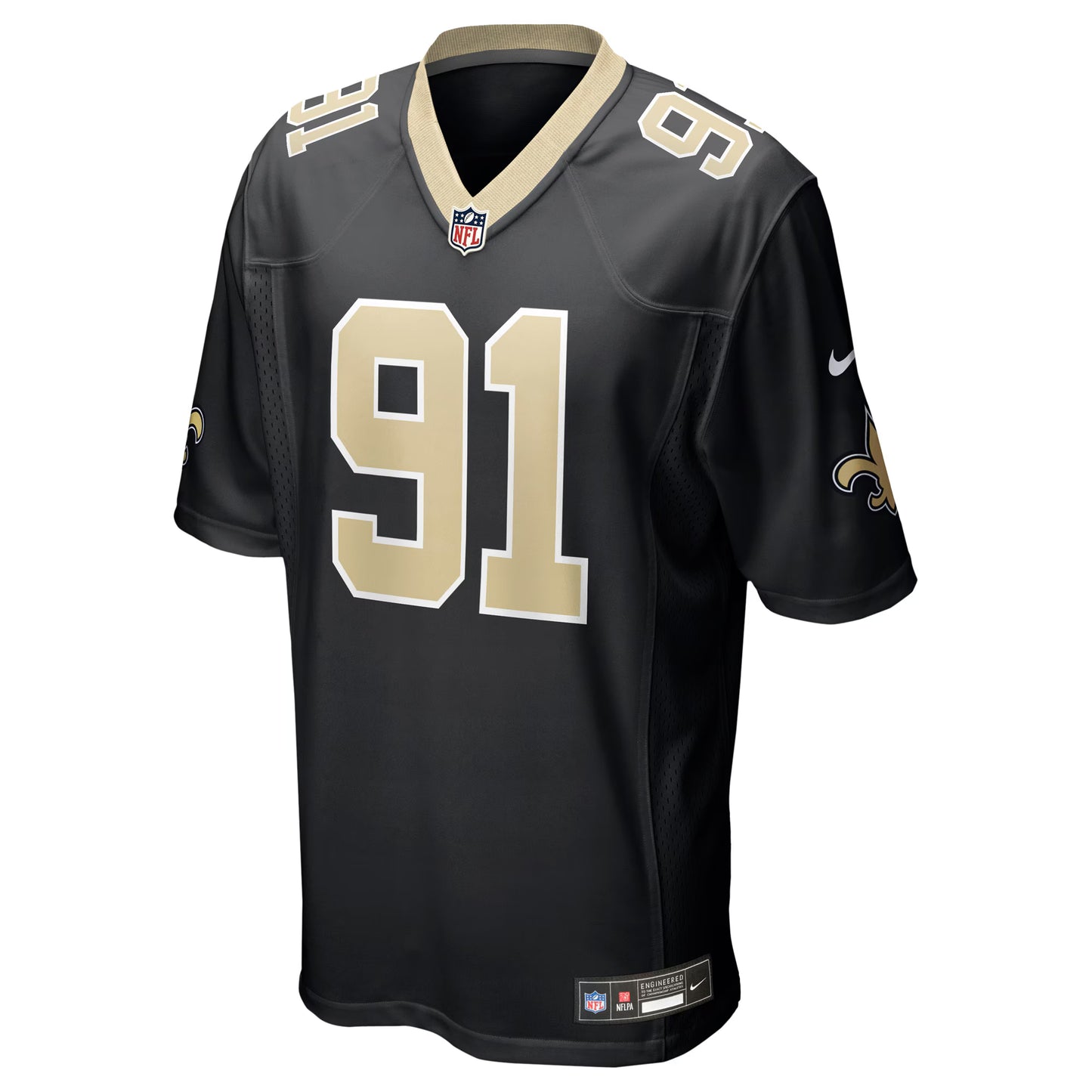 New Orleans Saints Vernon Broughton Black Team Game Jersey