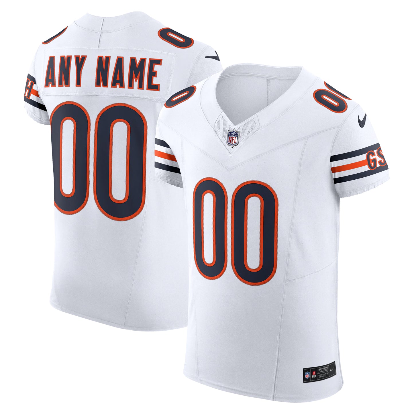 Chicago Bears White Vapor F.U.S.E. Elite Custom Jersey