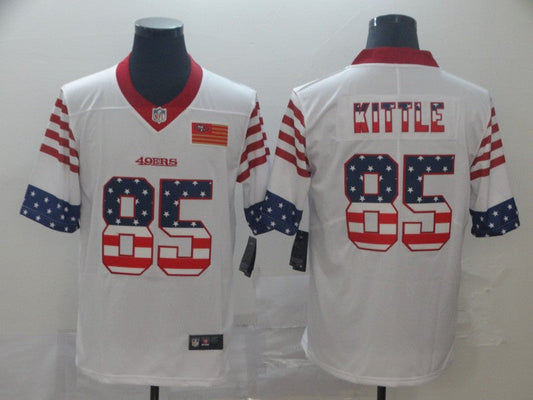Men's San Francisco 49ers George Kittle #85 White Team Game Jersey1