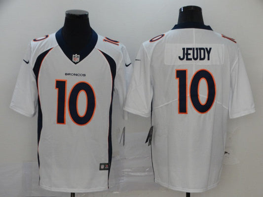 Men's Denver Broncos Jerry Jeudy #10 White Game Jersey1