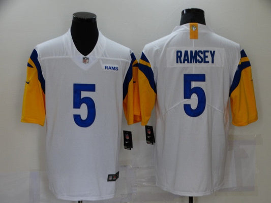Men's Los Angeles Rams Jalen Ramsey #5 White Legend Jersey1