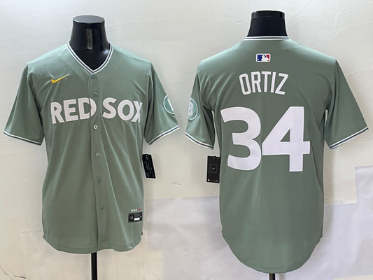 Men's Boston Red Sox David Ortiz #34 Gray 2025 City Connect Limited Retired Player Jersey