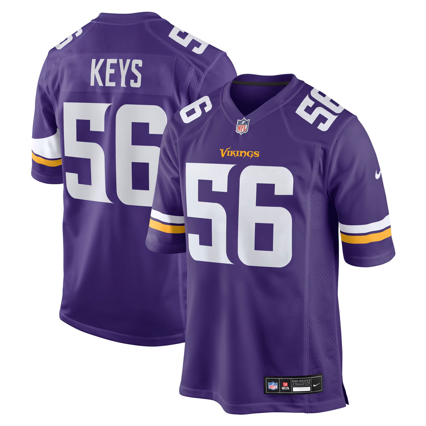 Minnesota Vikings Austin Keys Purple Team Game Jersey