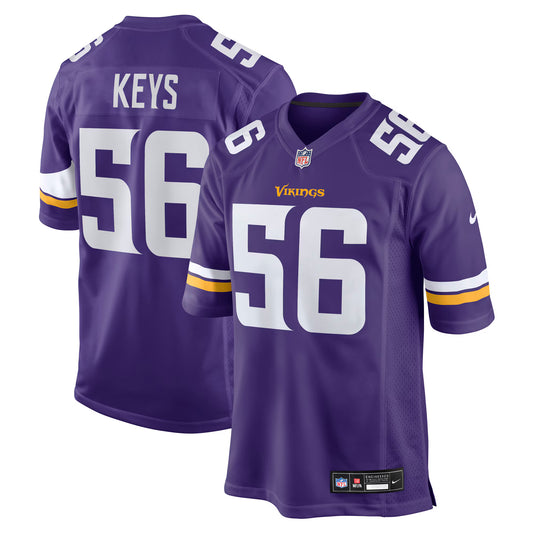 Minnesota Vikings Austin Keys Purple Team Game Jersey