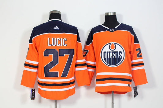 Men's Edmonton Oilers Milan Lucic #27 Orange Breakaway Player Jersey1