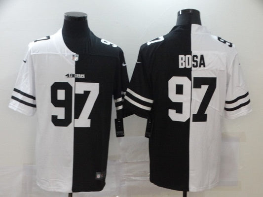 Men's San Francisco 49ers Nick Bosa #97 Black/White Game Jersey1