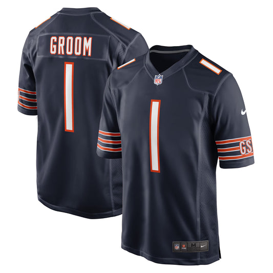 Chicago Bears Number 1 Groom Navy Game Jersey