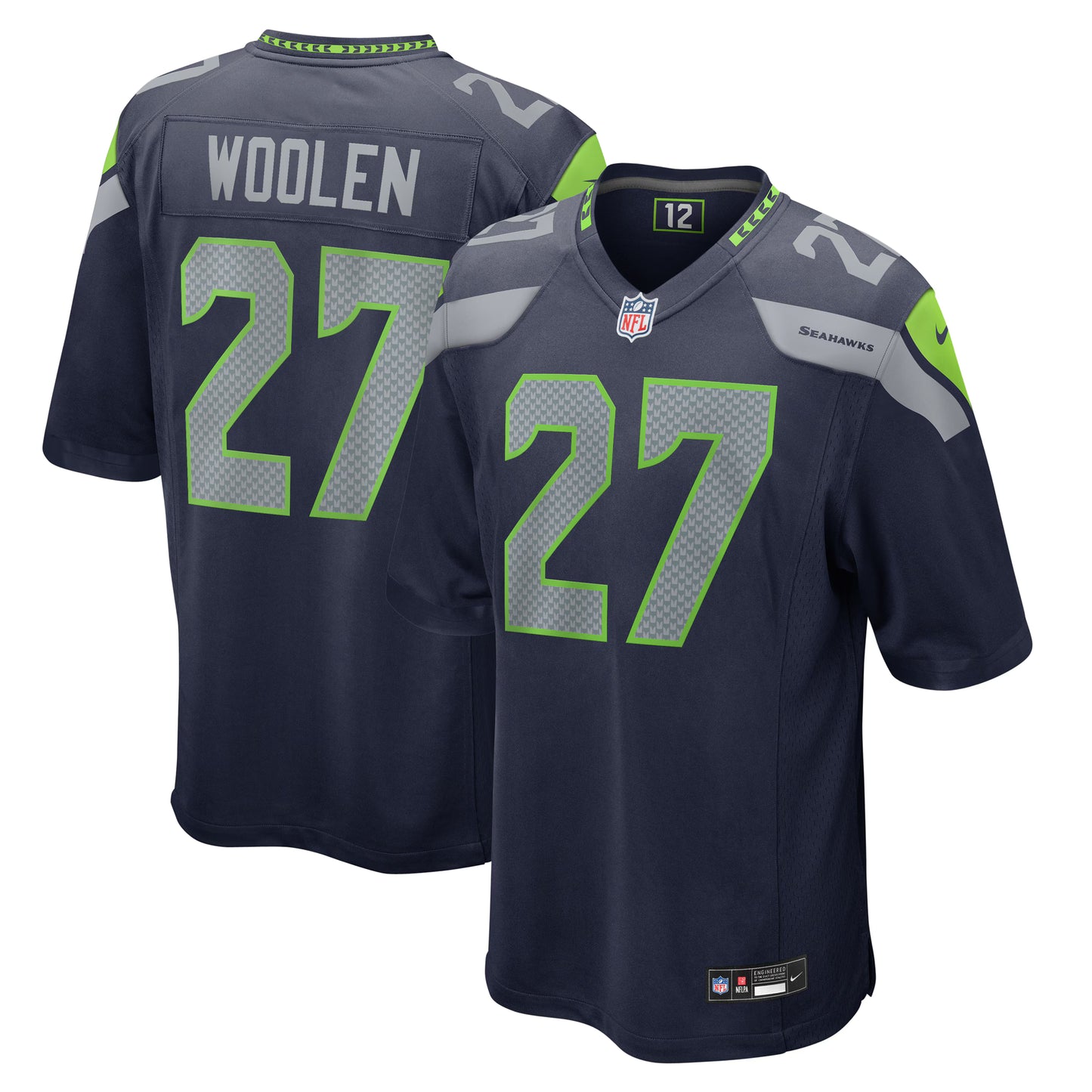 Seattle Seahawks Riq Woolen College Navy Game Jersey