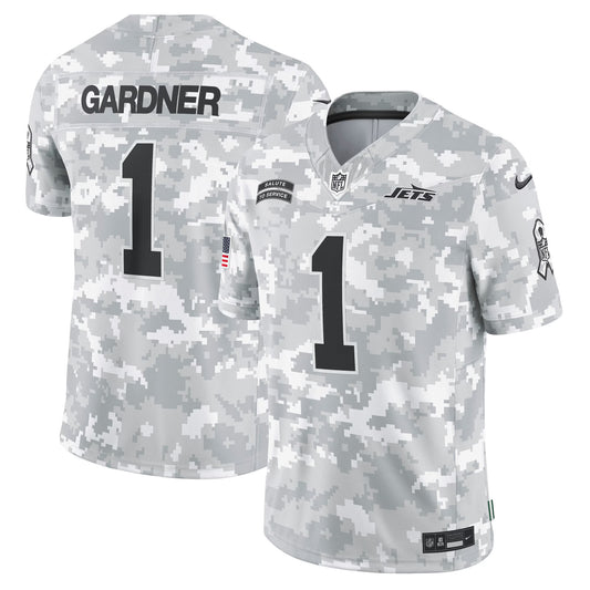 New York Jets Sauce Gardner Arctic Camo 2024 Salute to Service Limited Jersey