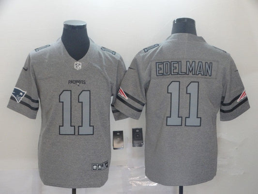 Men's New England Patriots Julian Edelman #11 Gray Game Jersey1