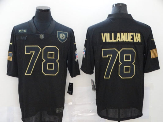 Men's Pittsburgh Steelers Alejandro Villanueva #78 Black Game Player Jersey1