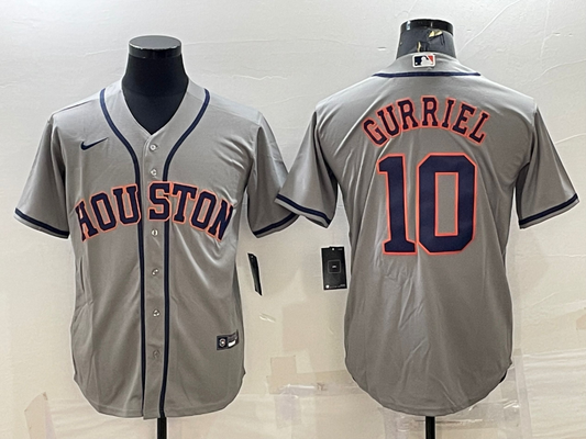 Men's Houston Astros Yuli Gurriel #10 Gray Replica Player jersey