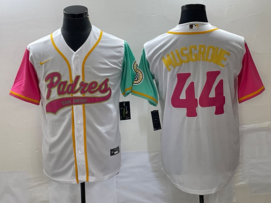 Men's San Diego Padres Joe Musgrove #44 White City Connect Replica Player jersey Joint Edition