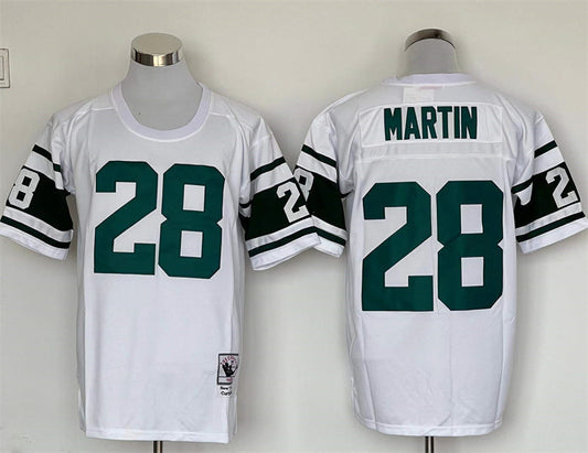 Men's New York Jets Curtis Martin Mitchell & Ness White Legacy Replica Jersey1