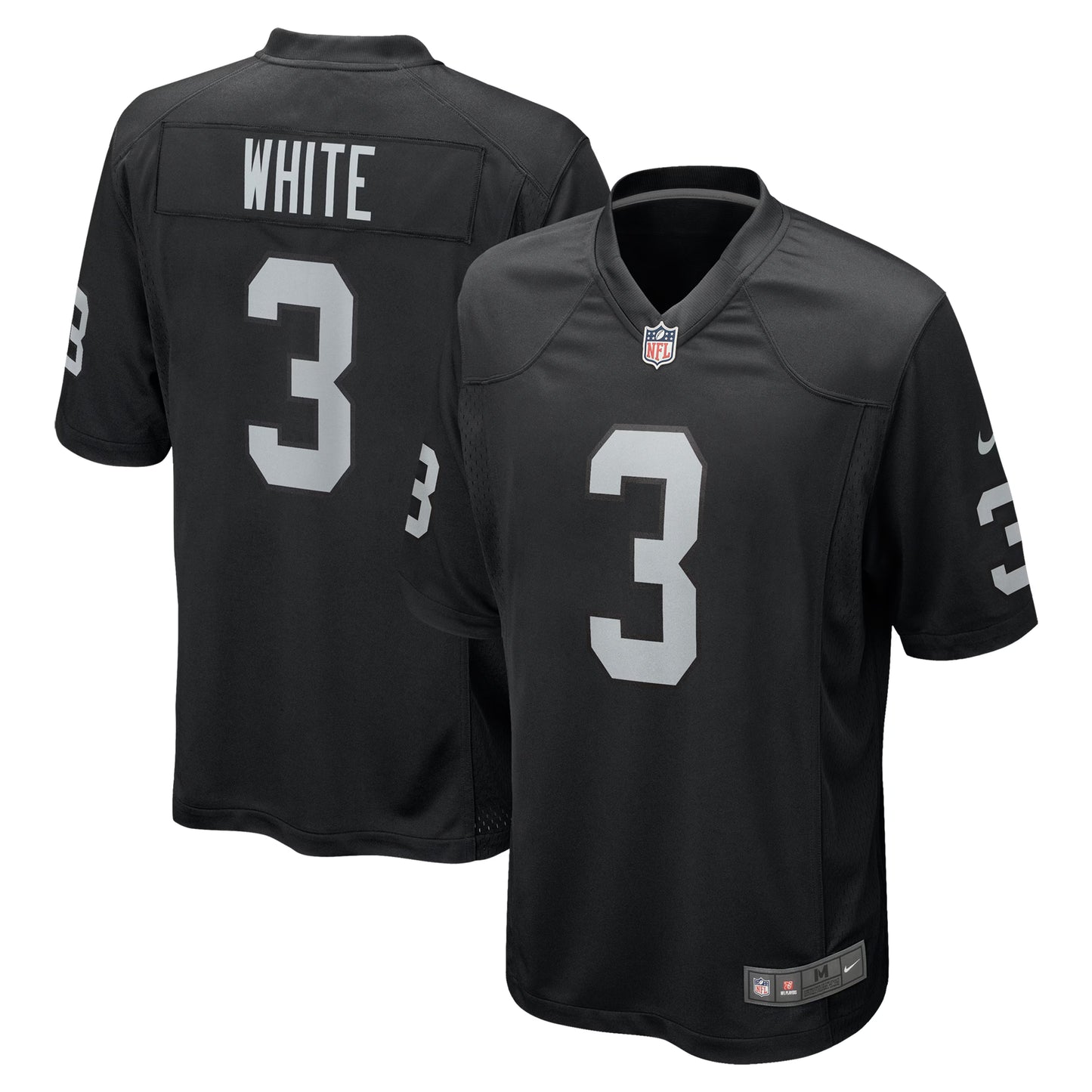 Las Vegas Raiders Zamir White Black Team Game Jersey