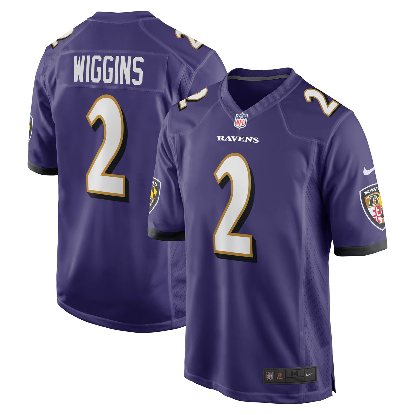 Baltimore Ravens Nate Wiggins Purple Player Game Jersey