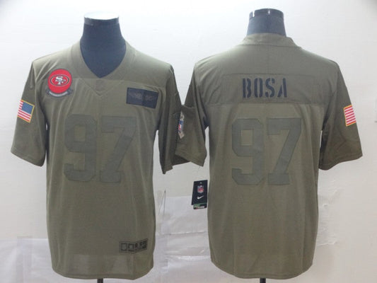 Men's San Francisco 49ers Nick Bosa #97 Brown Authentic Game Jersey1