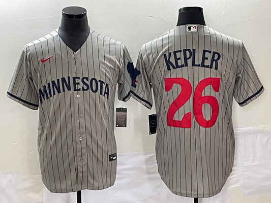 Men's Minnesota Twins Max Kepler #26 Gray Alternate Replica Player Jersey1
