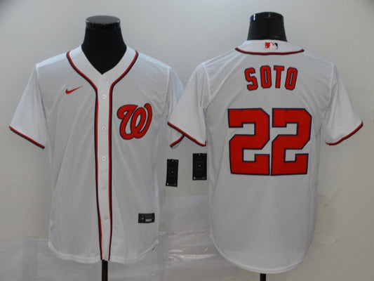 Men's Washington Nationals Juan Soto #22 White Replica Baseball Jersey1