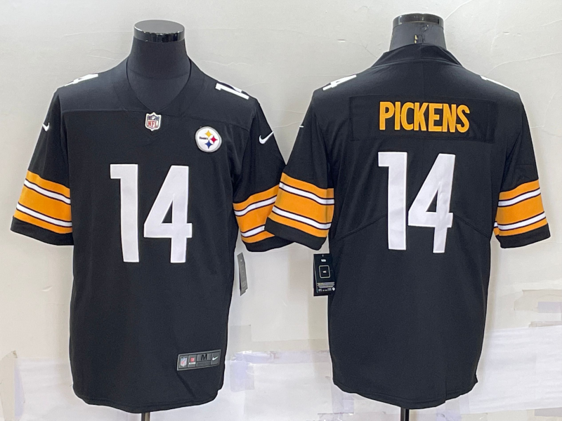 Men's Pittsburgh Steelers George Pickens #14 Black Game Jersey1