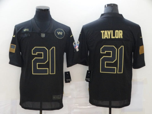 Men's Washington Commanders #21 Sean Taylor Black Game Player Jersey1