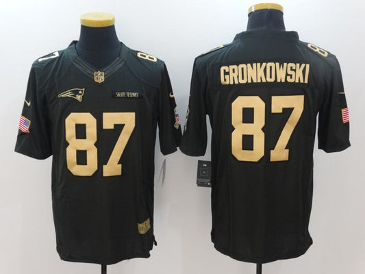Men's New England Patriots Rob Gronkowski #87 Black Alternate Game Jersey1