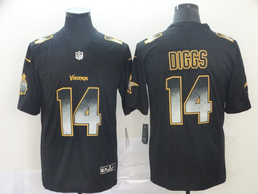 Men's Minnesota Vikings Stefon Diggs #14 Black Authentic Game Jersey1