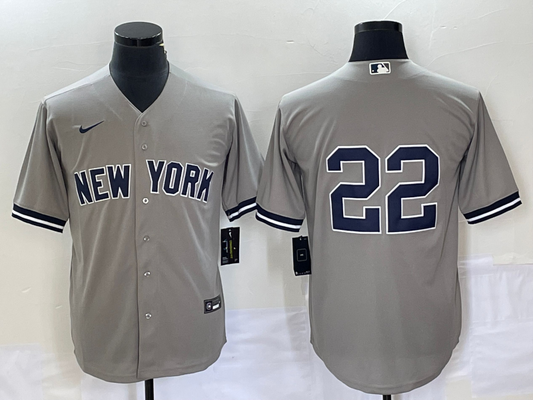 Men's New York Yankees Juan Soto #22 Gray Replica Player Name Jersey1