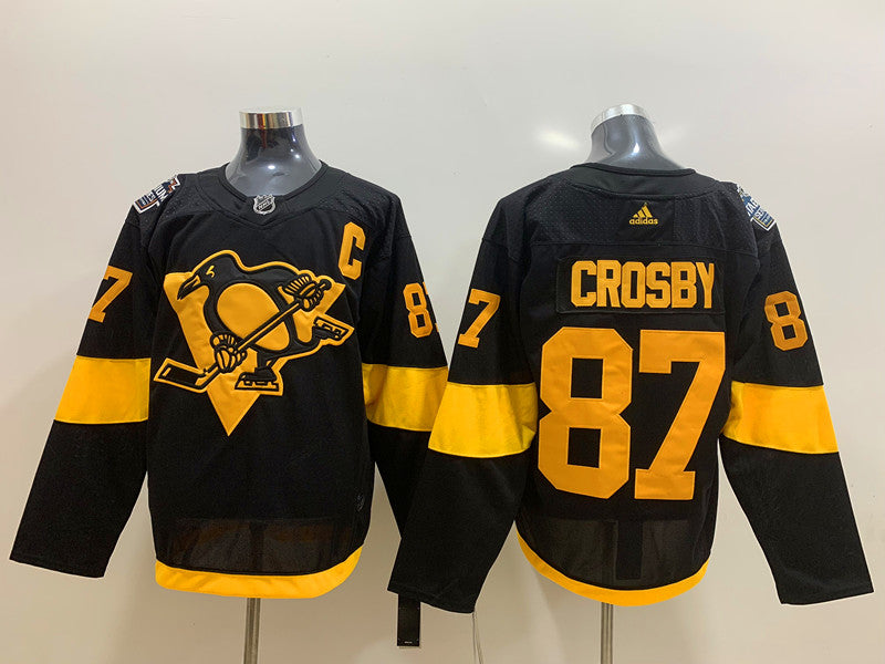 Men's Pittsburgh Penguins sidney crosby  #87 Black Player jersey