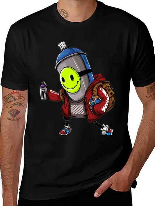 Cartoon Graffiti Spray Can T-Shirt