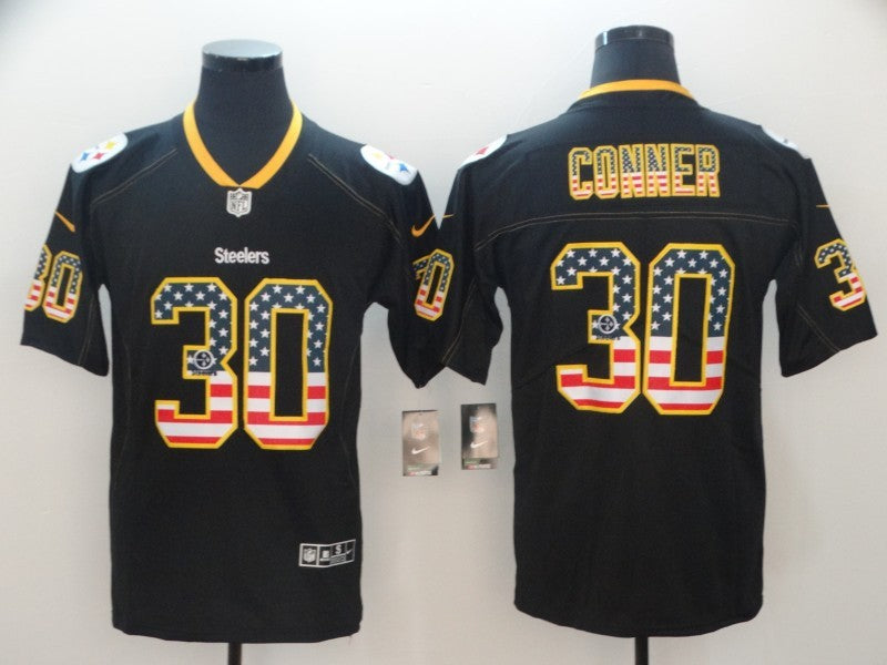 Men's Pittsburgh Steelers James Conner #30 Black Player Game jersey