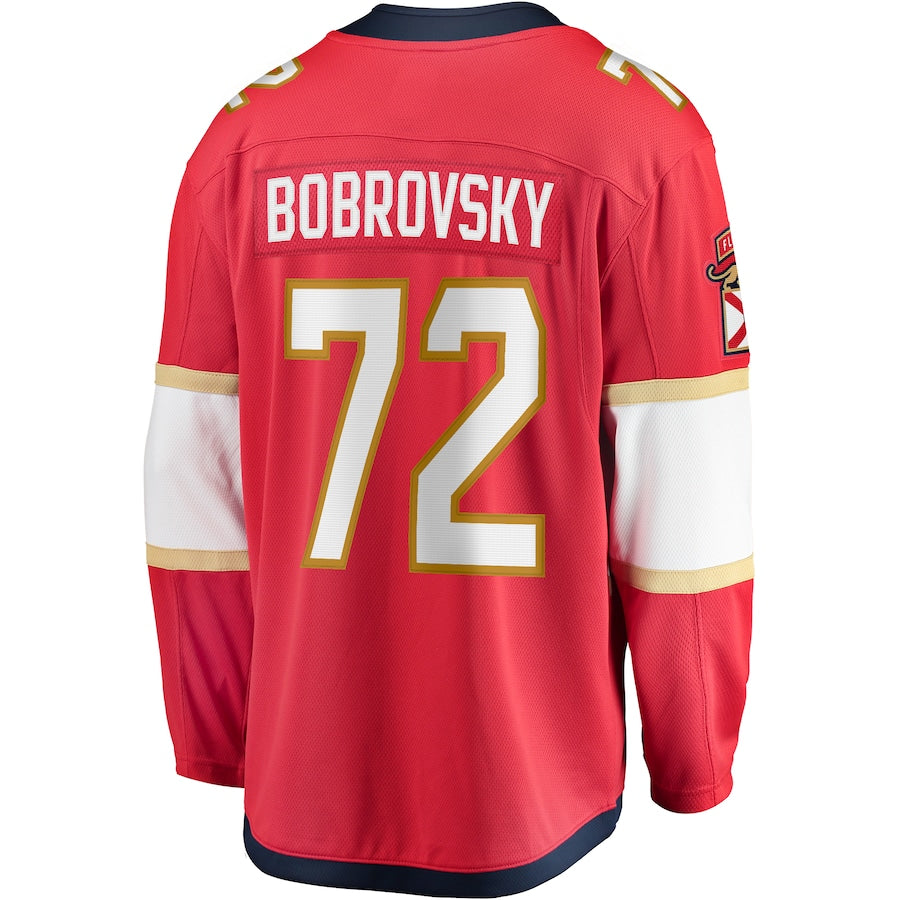 Sergei Bobrovsky Florida Panthers   Home 2024 Stanley Cup Champions Breakaway  Jersey Red