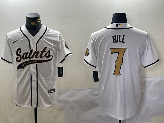 Men's New Orleans Saints Taysom Hill #7 White Player jersey