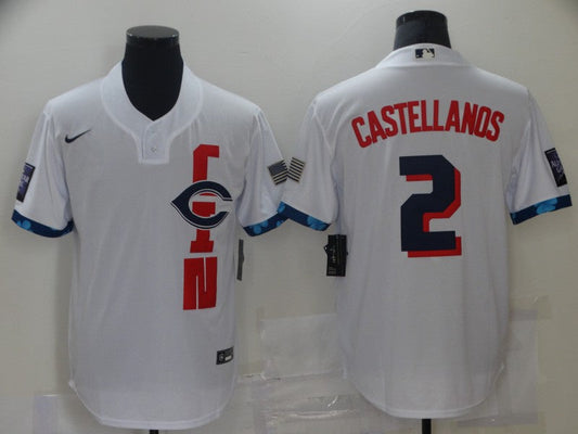 Men's Cincinnati Reds Nicholas Castellanos #2 White Replica Baseball Jersey1