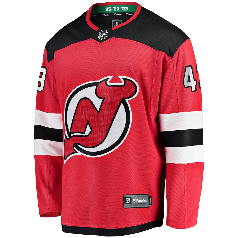 Luke Hughes New Jersey Devils   Home Breakaway  Jersey - Red