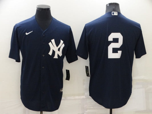 Men's New York Yankees Derek Jeter #2 Navy Replica Player Name Jersey1