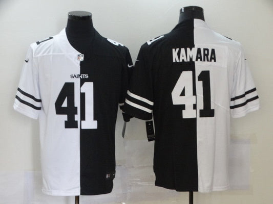 Men's New Orleans Saints Alvin Kamara #41 Black/White Game jersey