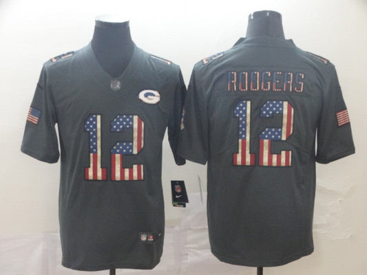Men's Green Bay Packers #12 Aaron Rodgers Black Game Team Jersey1