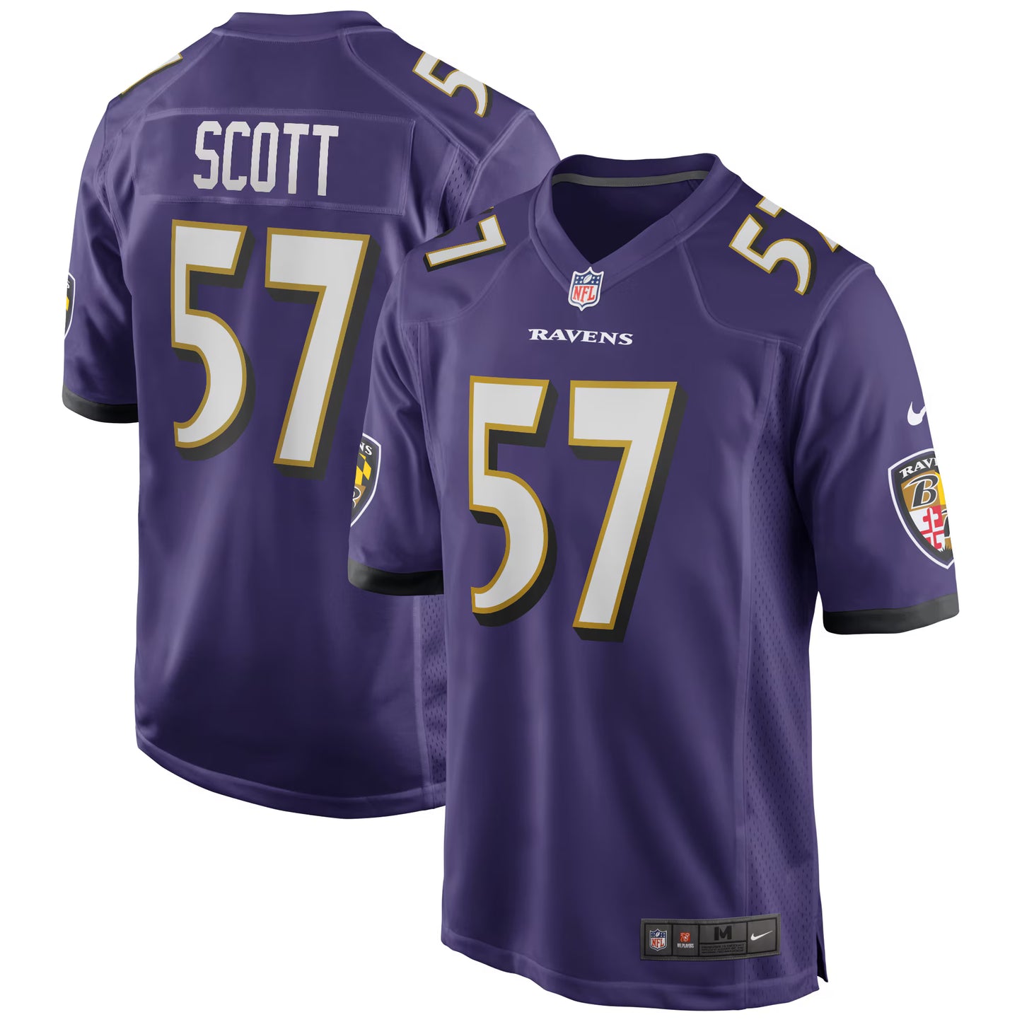 Baltimore Ravens Bart Scott Purple Game Retired Player Jersey