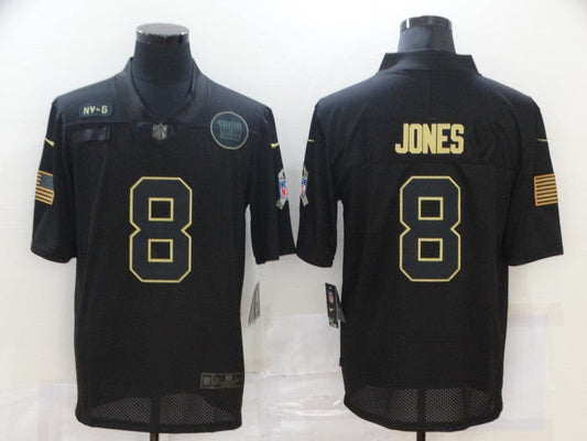Men's New York Giants #8 Daniel Jones Black Player Game Jersey1