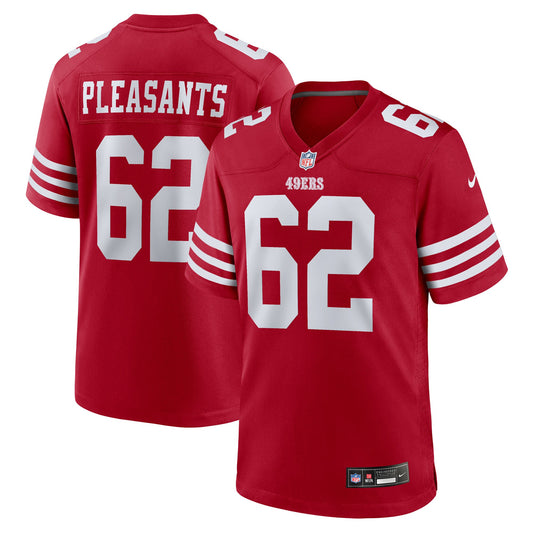 San Francisco 49ers Austen Pleasants Scarlet Team Game Jersey