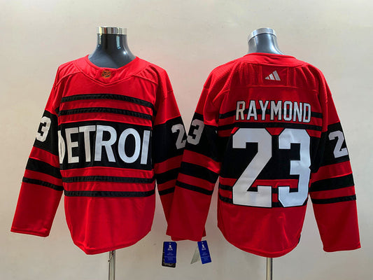 Men's Detroit Red Wings Lucas Raymond #23 Red Breakaway Player jersey
