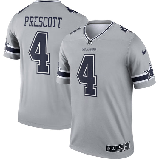Dallas Cowboys Dak Prescott Gray Inverted Legend Player Performance Top