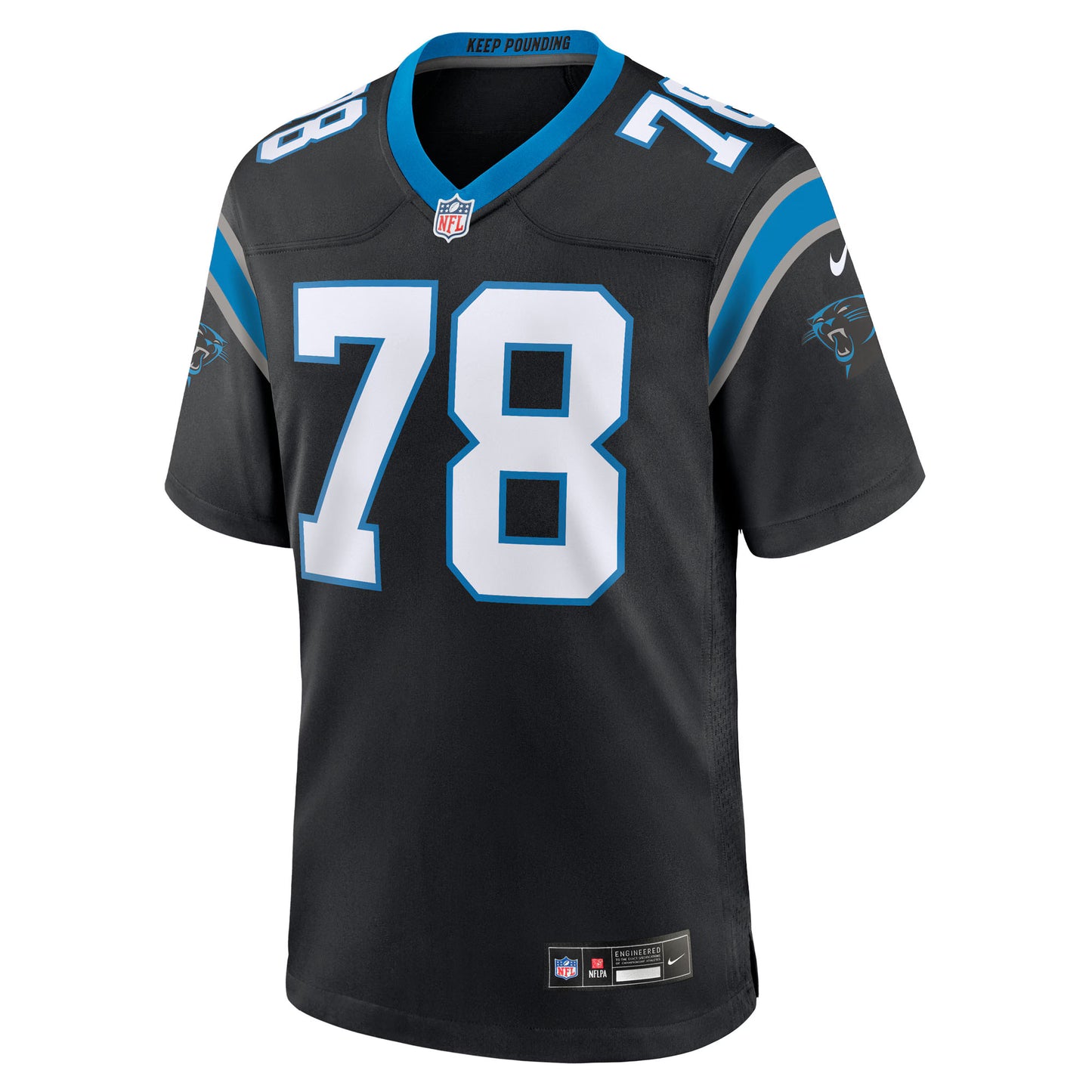 Carolina Panthers Popo Aumavae Black Team Game Jersey