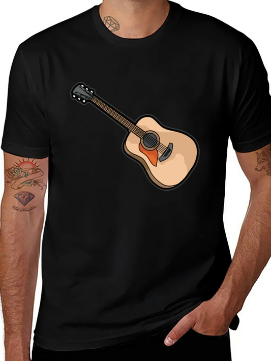 Guitar Graphic Tee - Music Lovers Black T-Shirt