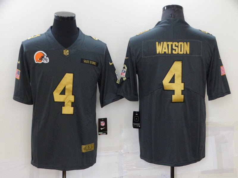 Men's Cleveland Browns Deshaun Watson #4 Black Alternate Game Jersey1