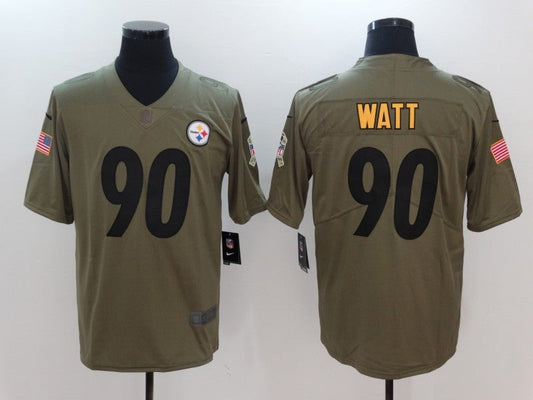 Men's Pittsburgh Steelers T.J. Watt #90 Brown Player Jersey1