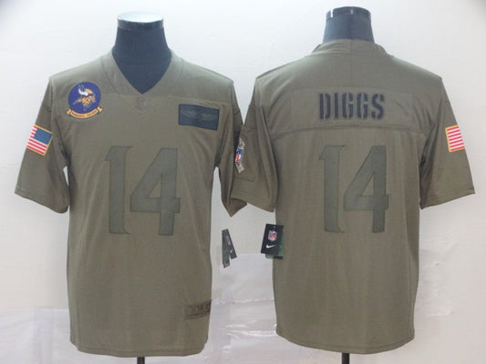Men's Minnesota Vikings Stefon Diggs #14 Brown Game jersey