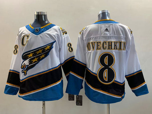 Men's Washington Capitals Alex Ovechkin #8 White Home Breakaway jersey